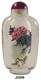 Robins and Peonies Decorative Bottle
