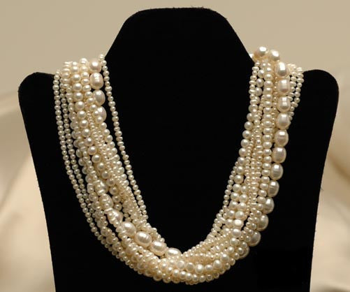 Multi Strand White Pearl Necklace