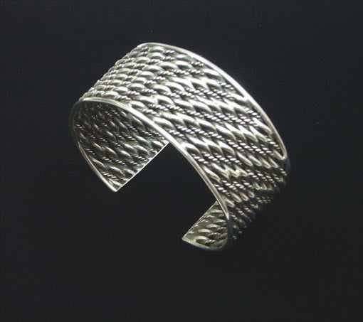 1.13" Thai Hill Tribe Silver Woven Bracelet #6