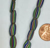 Vintage African Watermelon Beads red, white, green and blue stripes BA-WM8A