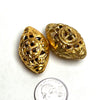 Gold Plated Oval Bead with The Wheel BM78G  1-3/8