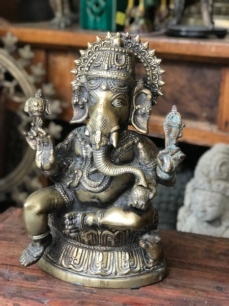 Bronze Ganesha 14.5" tall