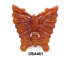 Brown Jade Small Butterfly Pendant Bead DSA461