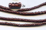 Vintage Plum and Black Striped Small Ghana Glass Beads BA-A43KP