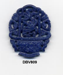 Flower Basket Blue Aventurine Pendant Bead DBV809