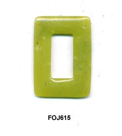 Olive Jade Rectangular Pendant Bead FOJ615